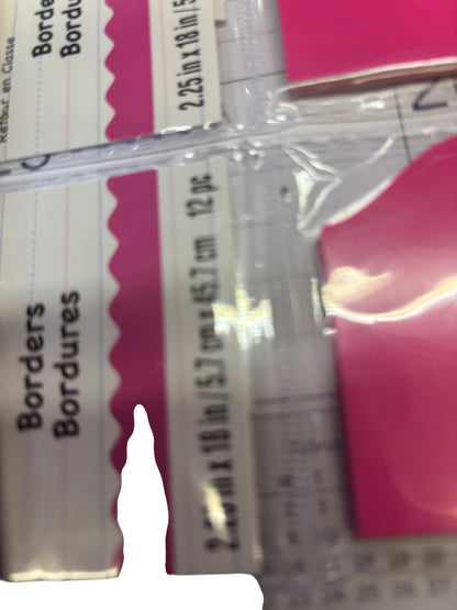 36795 -Bulletin Board Vivid Hot Pink Border Design-3pk/36pcs |9-7|