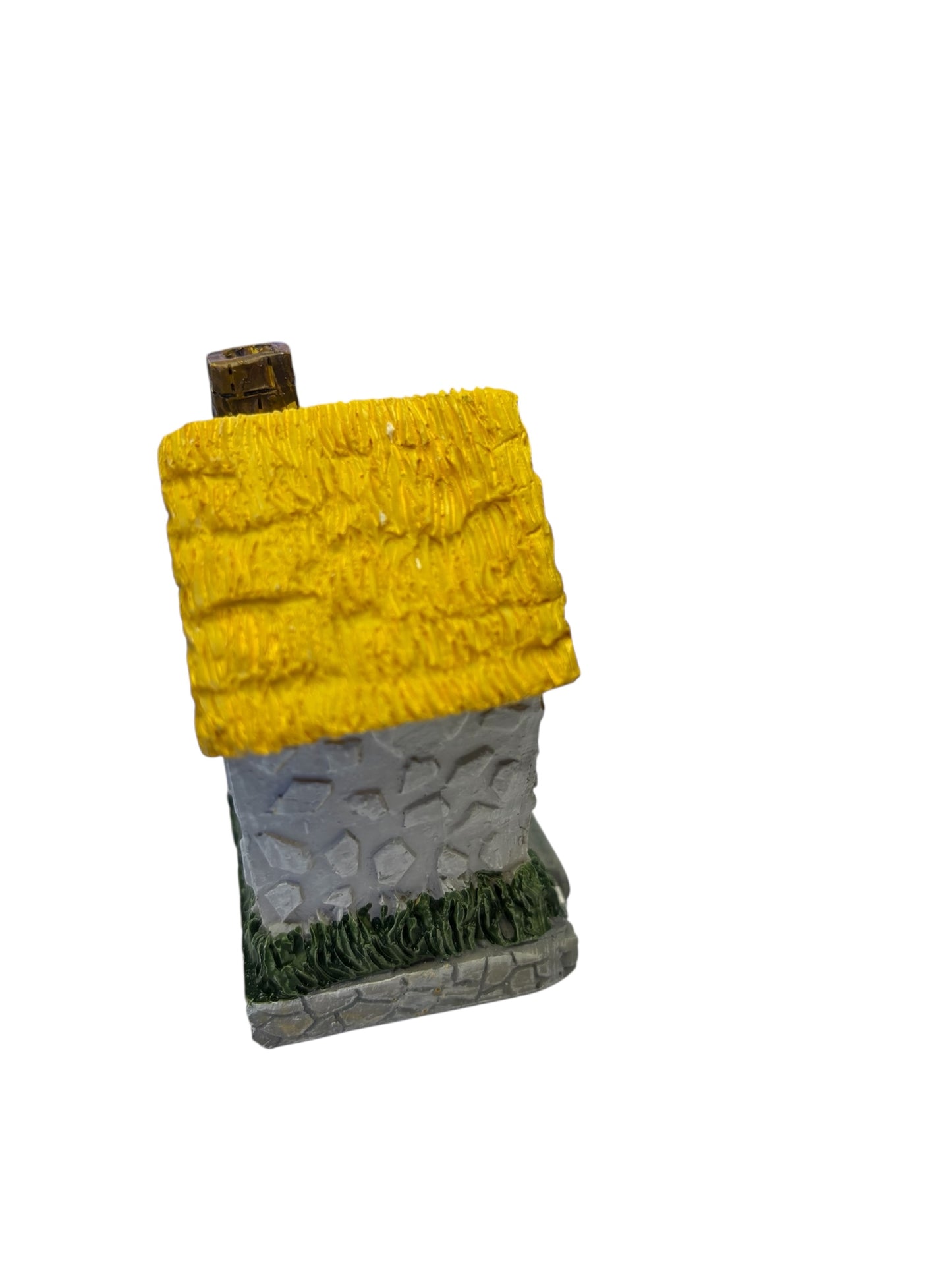 2745 - 3-Inch Grey & Yellow Hut Fairy Garden Decor - Welcome |5-15|