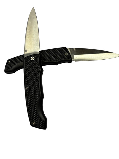 651 - Set of 2 Black Folding Plain Lockback |85|