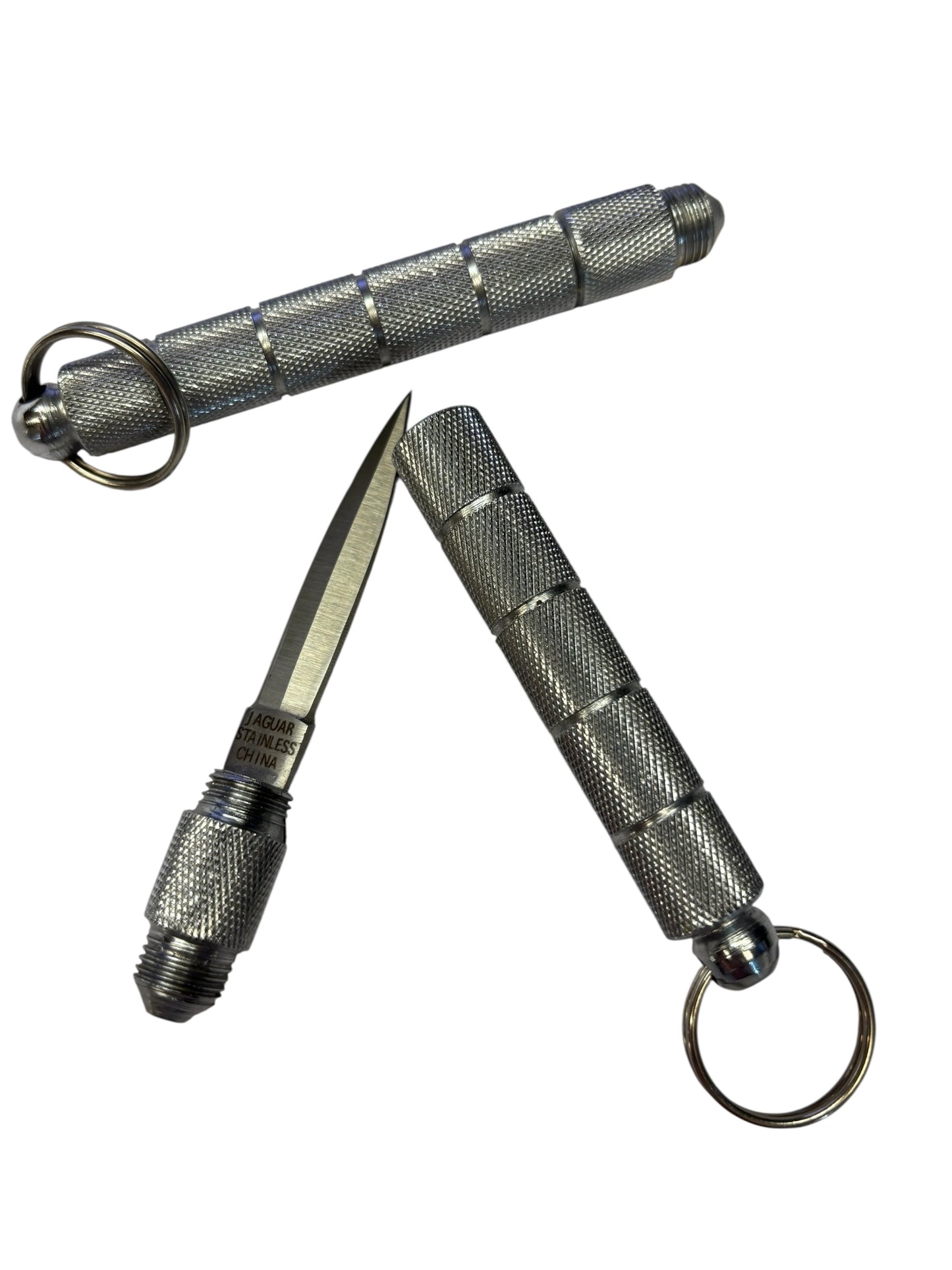 6452 - Set of Two 4.25 Inch Silver Kubaton with Knife |86|