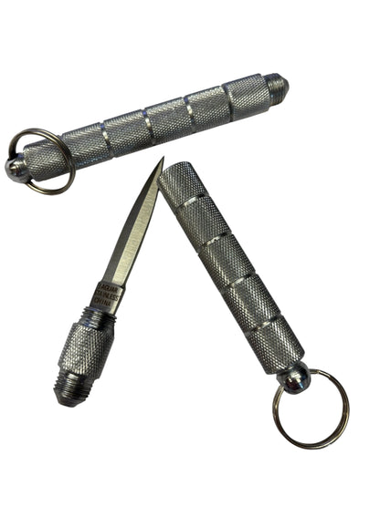 6452 - Set of Two 4.25 Inch Silver Kubaton with Knife |86|