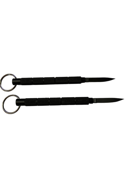 2521 - Set of 2 Black Kubaton w/ Knife 3.75" |86|