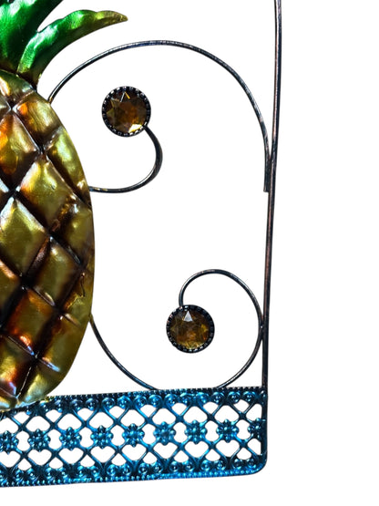 23256 - Metal 13.5x10" Hanging Pineapple Welcome Sign |G-7|