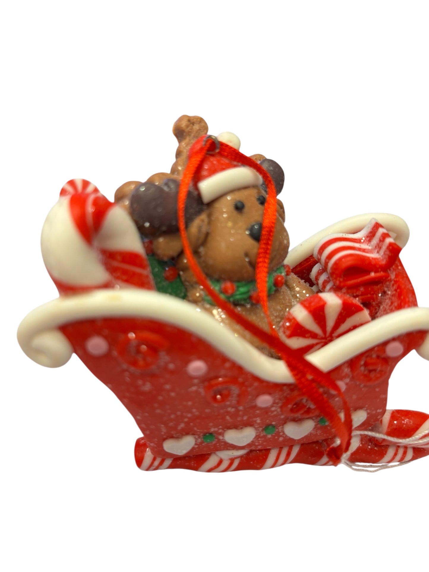 32944 - Dog in Red Sleigh Ornament |Pod 2-61|