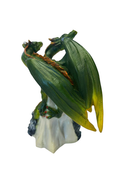 40532 - Three Headed 5" Resin Green Dragon on Ice |Store|