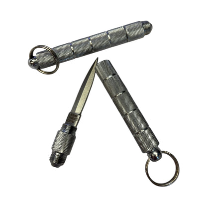 6452 - Set of Two 4.25 Inch Silver Kubaton with Knife |86|