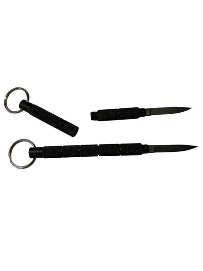 2521 - Set of 2 Black Kubaton w/ Knife 3.75" |86|