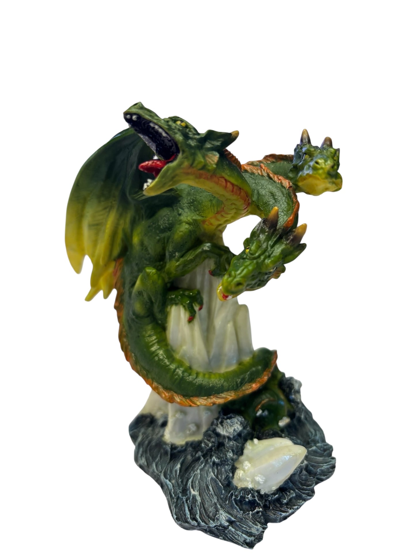 40532 - Three Headed 5" Resin Green Dragon on Ice |Store|