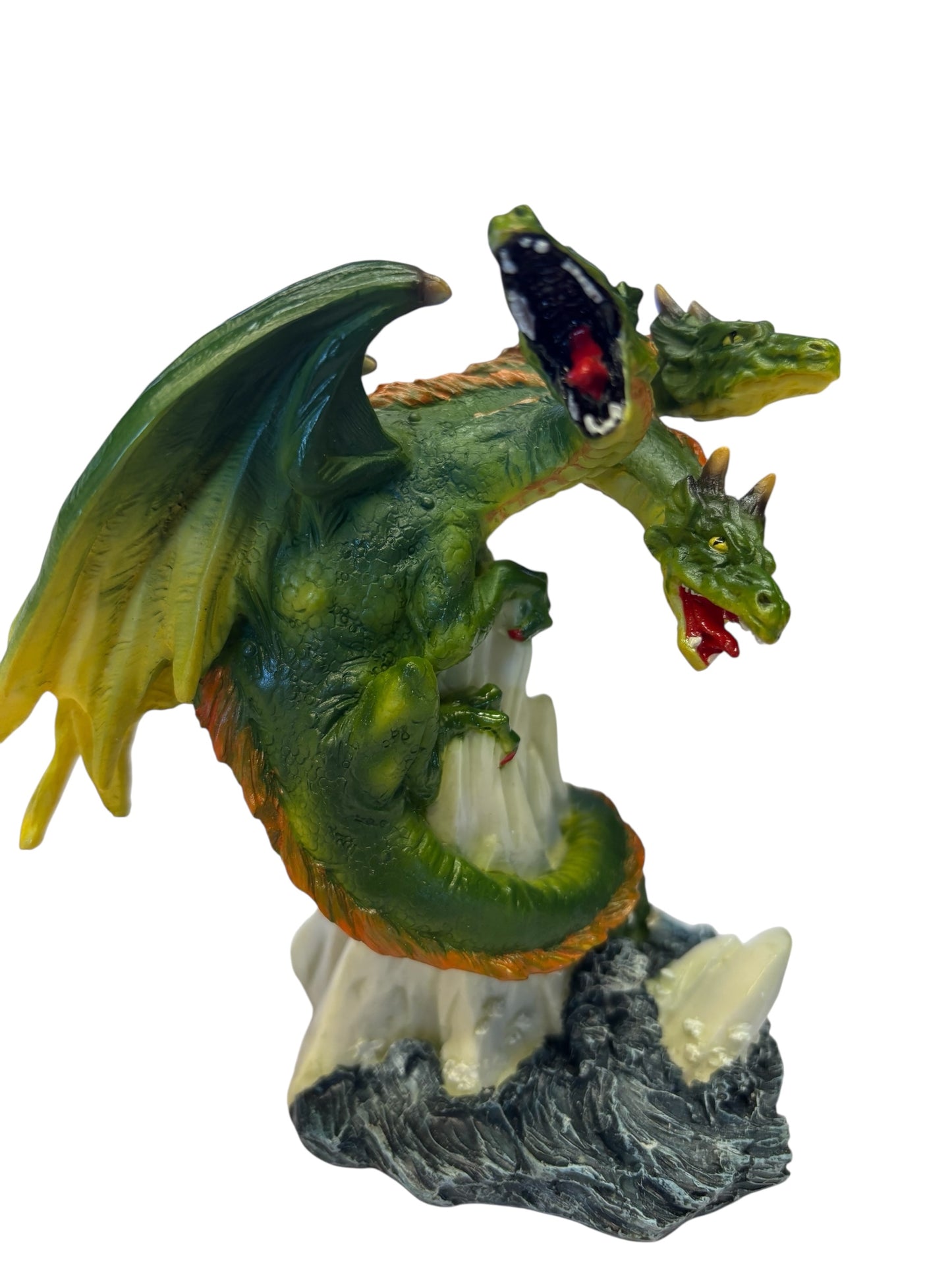 40532 - Three Headed 5" Resin Green Dragon on Ice |Store|