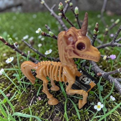 36984 - Set of Two 7" Tan Skeleton Unicorn |Pod 1-10| |BH|