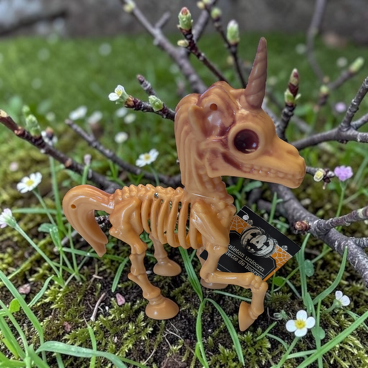 36984 - Set of Two 7" Tan Skeleton Unicorn |Pod 1-10| |BH|
