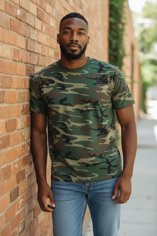 37864 - 2 Pack XXLarge Men's Camo Shirts 50% Cotton 50% Polyester |TBD|