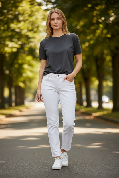 40479 - Earl White Jeans Size 10 Embellished Pockets |TBD|