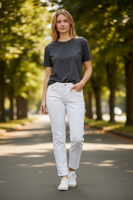 40479 - Earl White Jeans Size 10 Embellished Pockets |TBD|