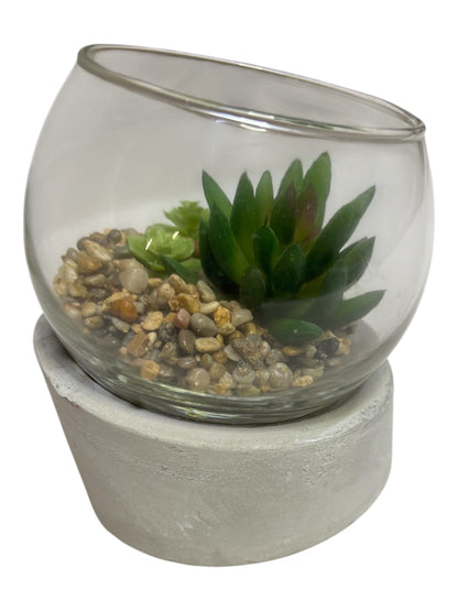 26146 - Glass Cement Succulent Planter 5" |15-22|