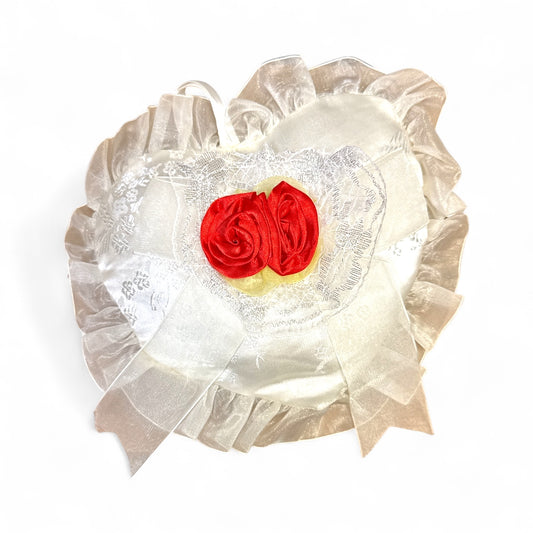 3510 - 8" Satin Pillow With Rose |20-27| |15-23|