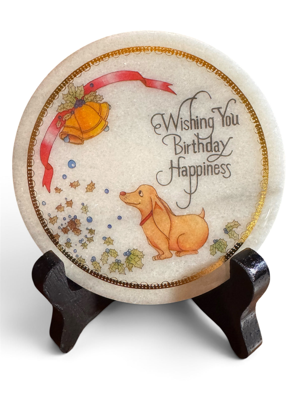 328 - Set of Two Marble Coaster "Wishing You Birthday Happiness" - |3-2|23-3|