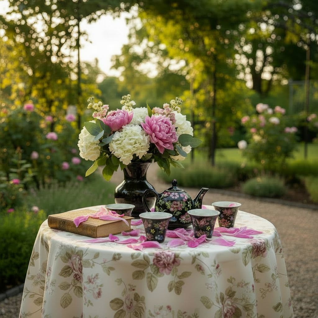 13449 - 2.5" Ceramic Black Teapot With Four Cups Child Tea Set |TBD|