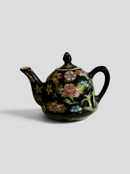 13449 - 2.5" Ceramic Black Teapot With Four Cups Child Tea Set |TBD|
