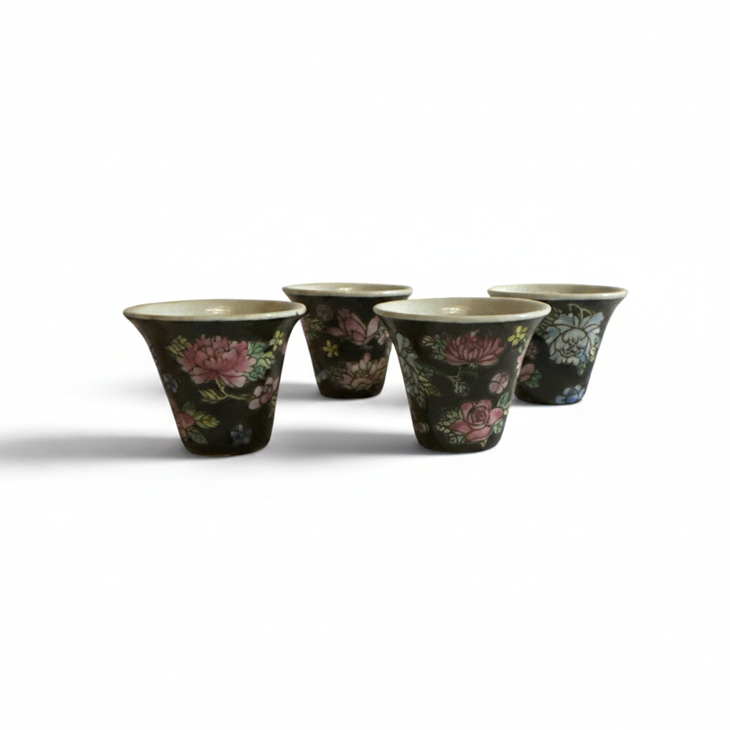 13449 - 2.5" Ceramic Black Teapot With Four Cups Child Tea Set |TBD|
