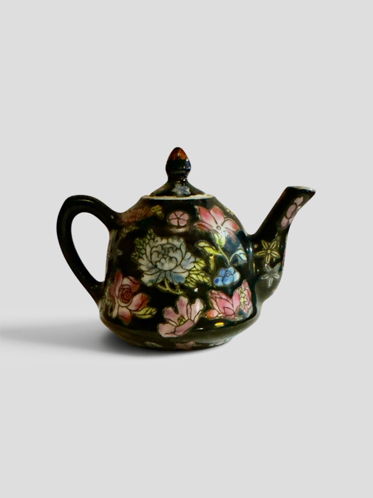 13449 - 2.5" Ceramic Black Teapot With Four Cups Child Tea Set |TBD|
