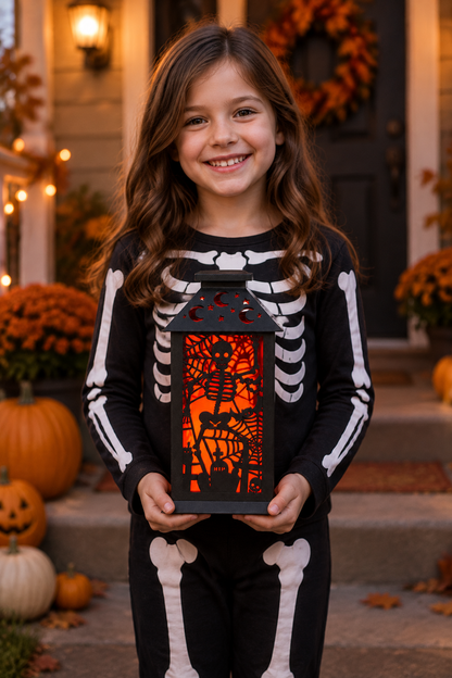 28238 - 12" LED Lantern Halloween With Spooky Designs |F-25|