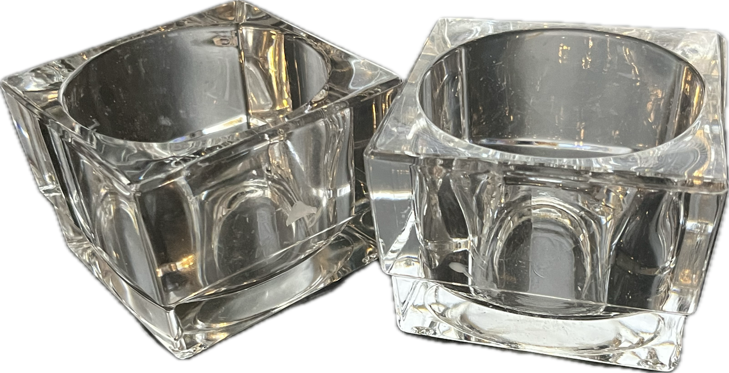 17329 - Set of Two - 3" Glass Candle Holder |Scent-8|