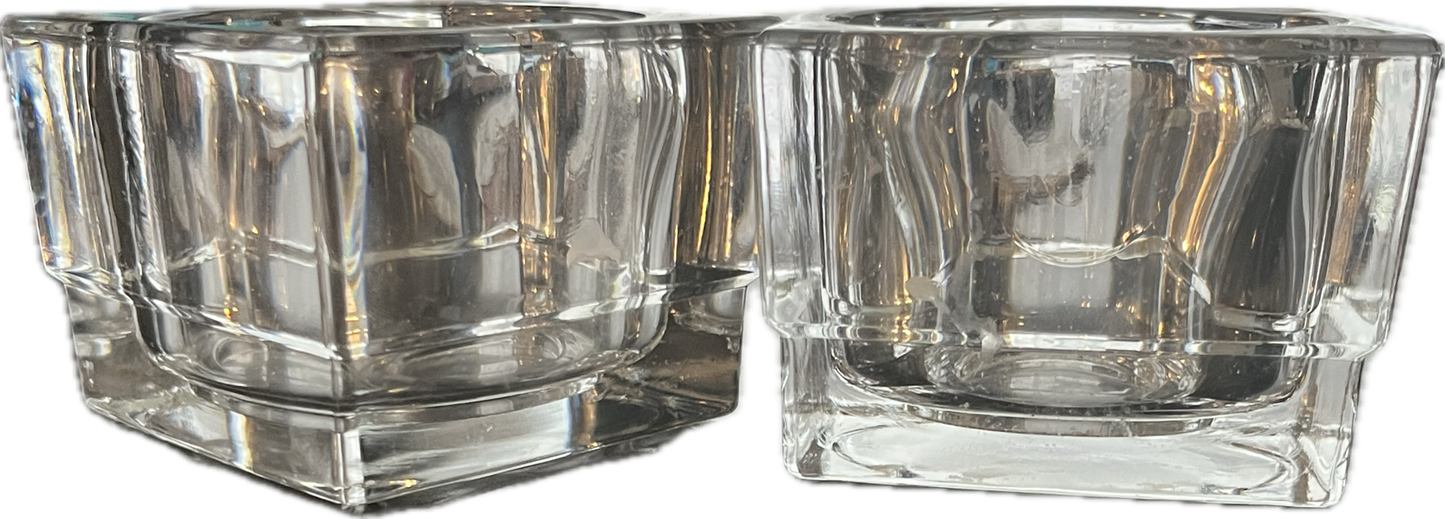 17329 - Set of Two - 3" Glass Candle Holder |Scent-8|