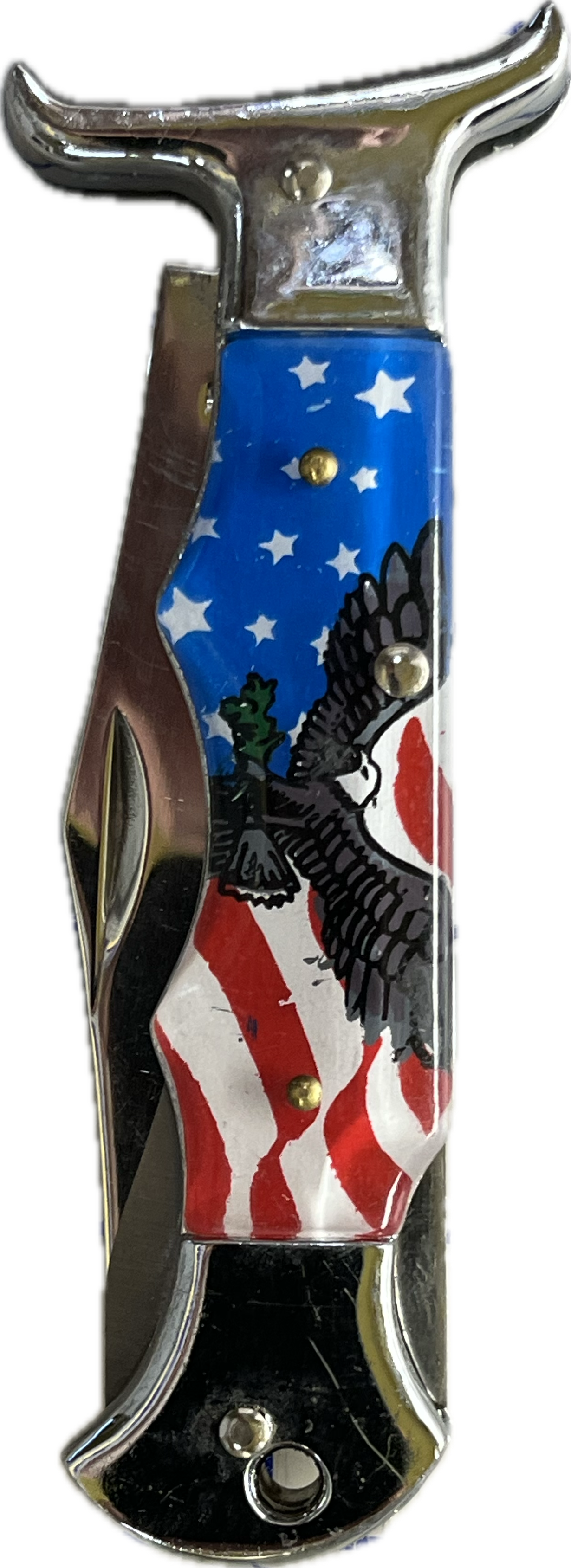 5556 - 9" Folding Knife Patriotic Eagle USA Flag - |101|
