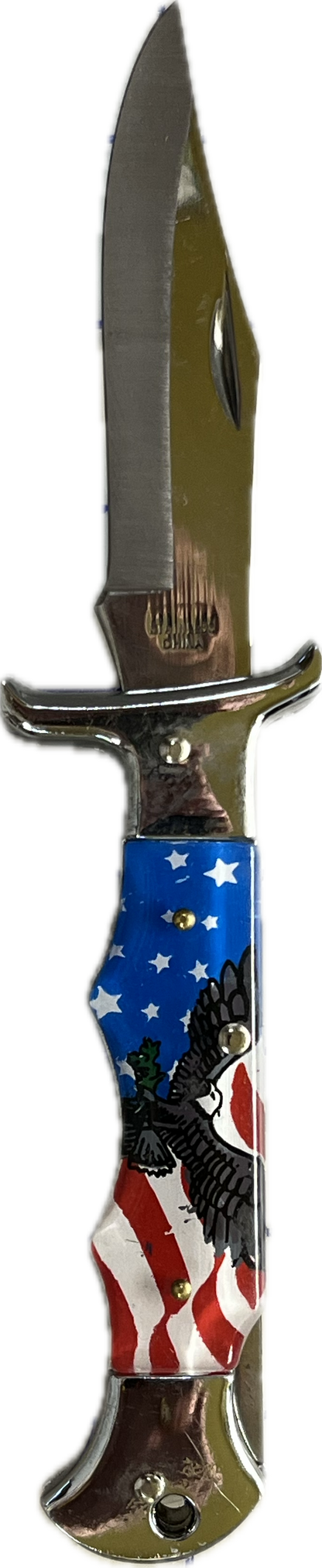 5556 - 9" Folding Knife Patriotic Eagle USA Flag - |101|