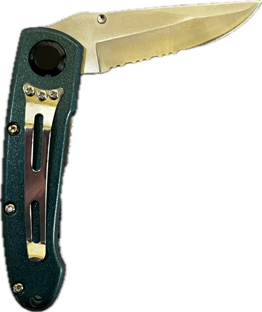 13596 - Pocket Knife Green 3" Blade (Super Knife LK-20150R-BK-4) - |101/Store|