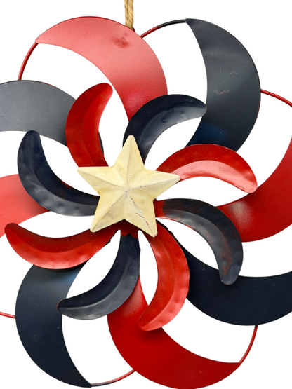40393 - White Star 10" Spinning Patriotic Metal Windmill |G-11|