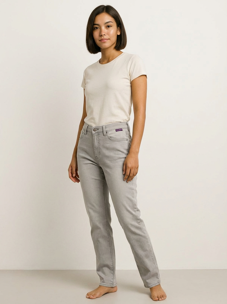 42903 - Size 8 Gloria Vanderbilt Amanda Jeans Light Gray |3-15|