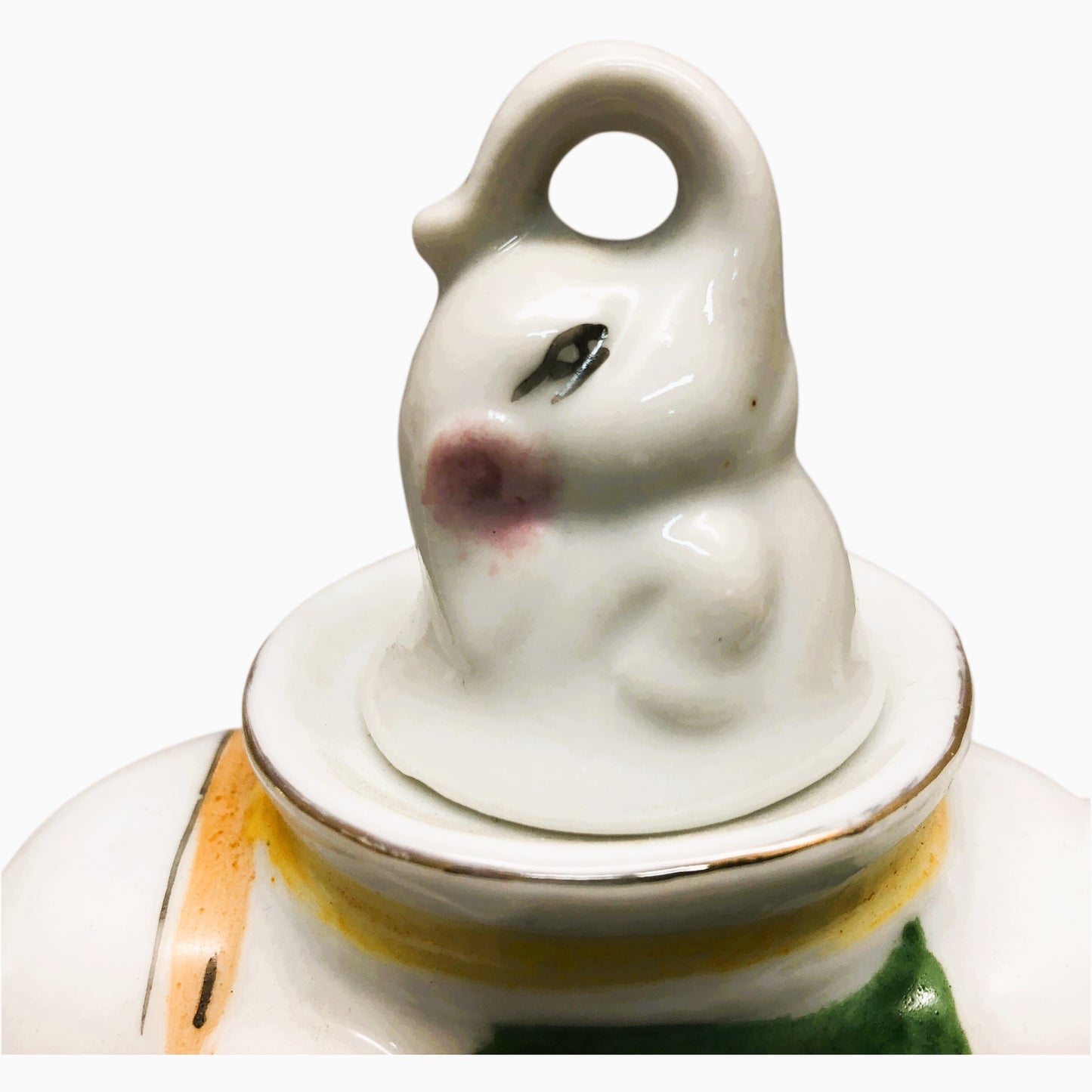 36681 - Vintage Chinese Porcelain Mother Elephant Tea Pot- 3-2 :CS -CHESSMAN