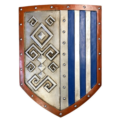 12582 - Exquisite Hand-Crafted Medieval Wooden Shield for Cosplay and LARP |Pod 3-32|